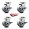 Service Caster 4'' V-Groove Semi Steel Swivel Caster Set with Bronze Bearings and Brakes, 4PK SCC-20S420-VGBZ-TLB-4 - alternate 5